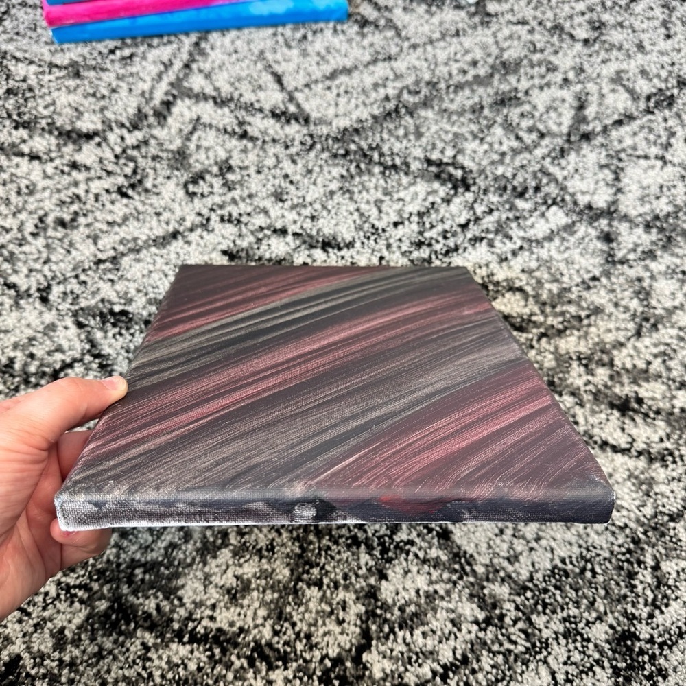 Modern Pink and Gray Abstract Canvas Art - Picture 4 of 6